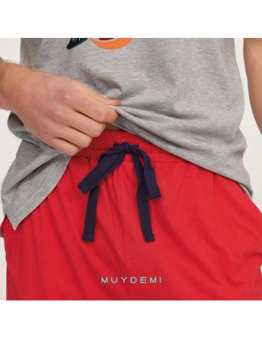 pijama de verano para hombre con cordón en la cintura modelo negroni muydemi