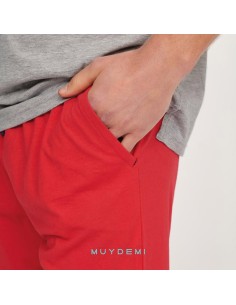 pijama para hombre de verano con bolsillo lateral en pantalón modelo negroni muydemi 360054
