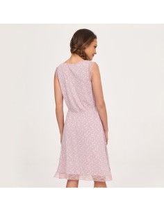 camisón de verano para mujer rosa palo con flores muydemi parte trasera