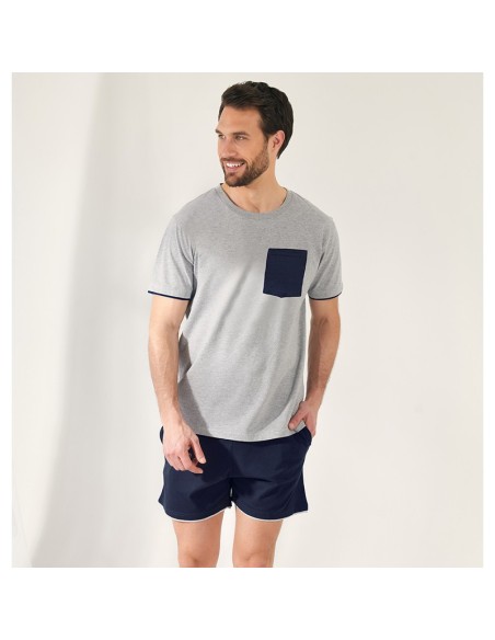 pijama de hombre para verano promise modelo bolsillo marino