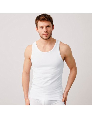 camiseta interior de hombre en tirantas ysabel mora algodón elástico 20104 blanco
