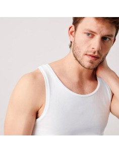 camiseta de tirantas para hombre de interior en algodón elástico ysabel mora blanco