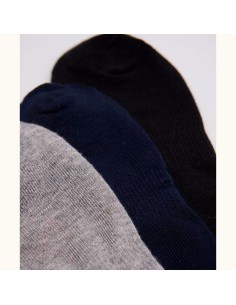 ysabel mora negro calcetín deportivo invisible pack 3 en algodón