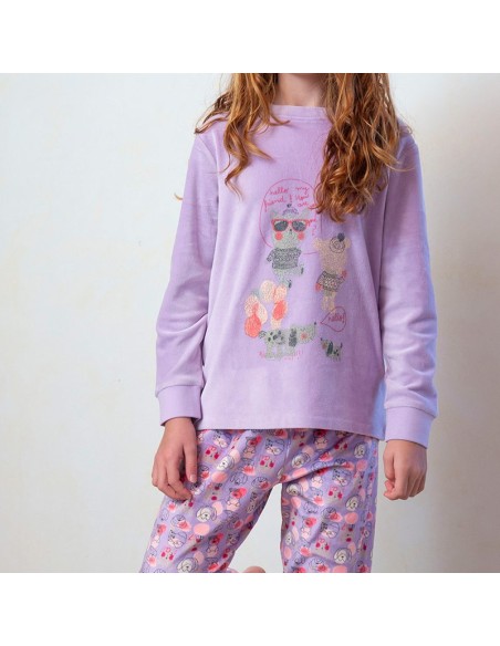pijama de invierno para niña muslher modelo amigos
