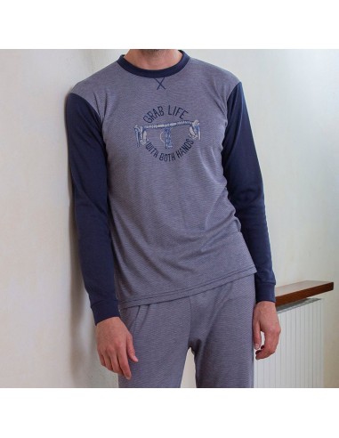 Pijama de hombre en algodón para invierno modelo grab life muslher