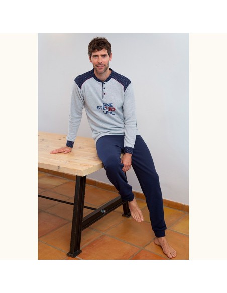 pijama de hombre para invierno en punto milano modelo up muslher