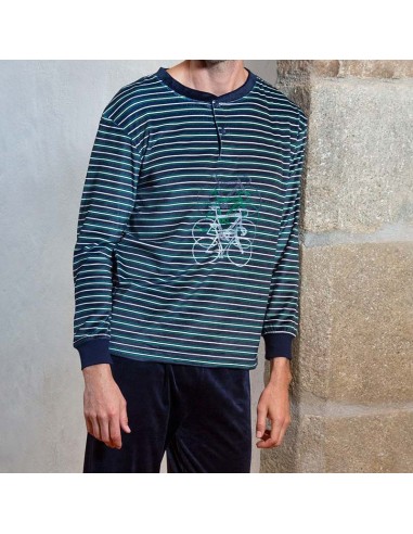 pijama de hombre para invierno muslher modelo bicycle en tejido suave