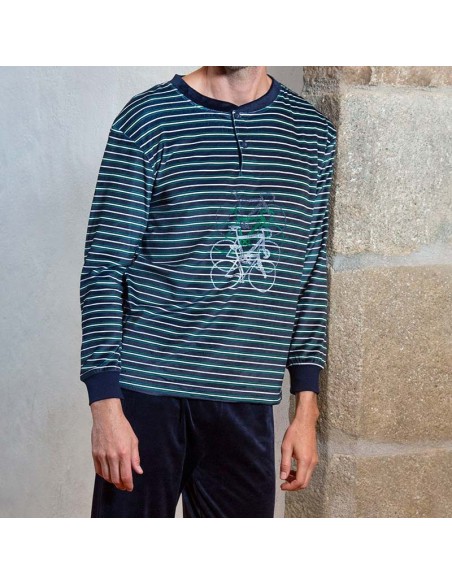 pijama de hombre para invierno muslher modelo bicycle en tejido suave