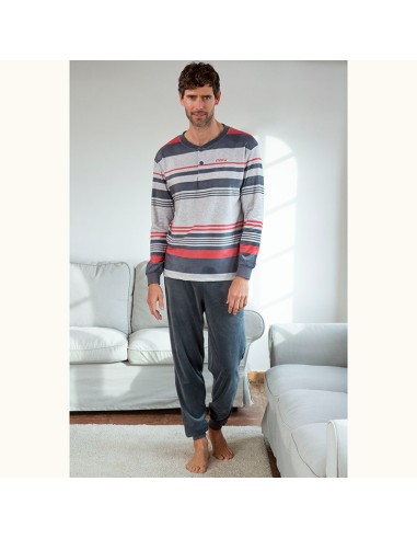 pijama de invierno para hombre en tejido spandex muslher modelo david