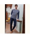 Pijama de hombre de invierno Rayas grises Pijama de hombre de invierno Rayas grises