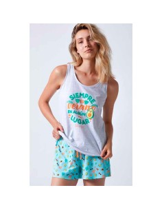 pijama de mujer para verano en tirantas admas 56722 aguacate