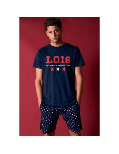 pijama de hombre lois para verano en algodón color marino