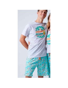 pijama de hombre para verano en algodón admas aguacate