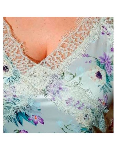 camisón de mujer para verano entela fina tipo raso admas violetas