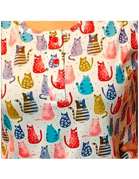 pijama de mujer para verano en tirantas gatos 3042 leniss