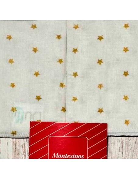 pack de dos gasas para bebe duffi estrellas en beig