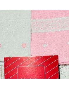 gasas bordadas de bebe en blanco y rosa 5239 duffi