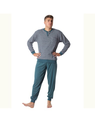 pijama de hombre para invierno en algodon polar dormen 50026