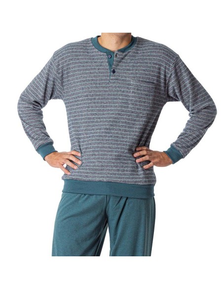 pijama para invierno en punto milano de hombre dormen 50026