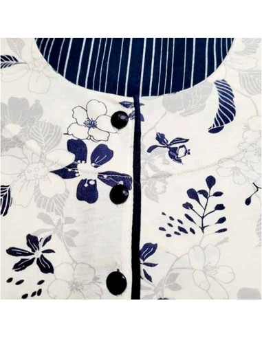 pijama de manga corta para mujer muslher floral azul
