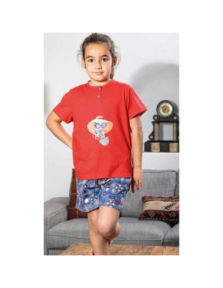 pijama de verano para niña en manga corta muslher modelo playa