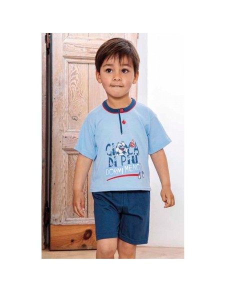 pijama infantil para niño en algodón de manga corta muslher modelo pelota