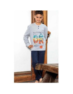 pijama de niño en manga larga fina de algodón muslher 223001
