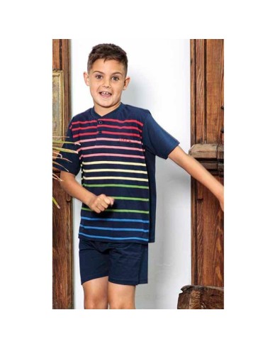 pijama de niño en manga corta de algodón 223003 muslher