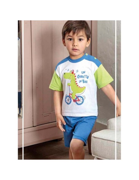 pijama infantil para niño en manga corta de algodón muslher 222001