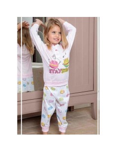 pijama infantil de niña en algodon de manga larga fina muslher 222016