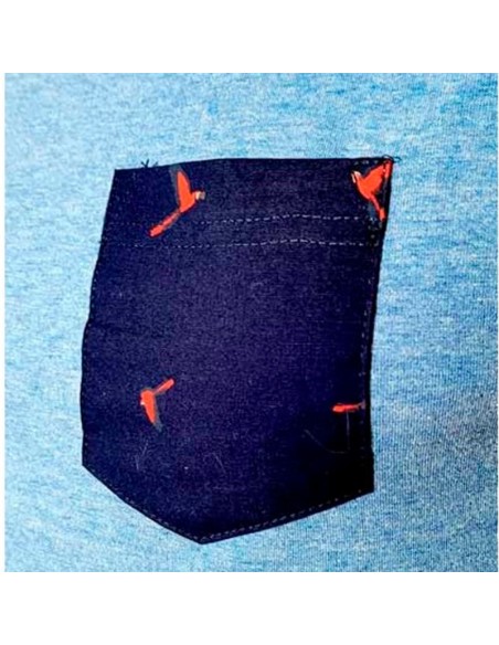 pijama de hombre en manga corta y pantalón de tela con bolsillo en el pecho modelo guacamayo muslher