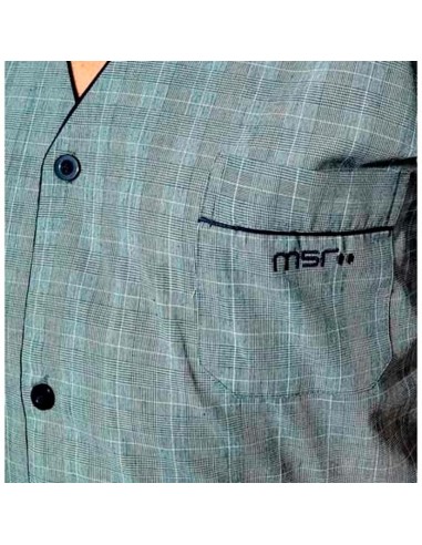 pijama de hombre en tela de algodón abierto modelo cuadros muslher