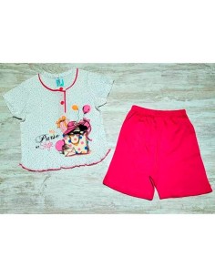 pijama infantil para niña de verano en manga corta muslher 212014