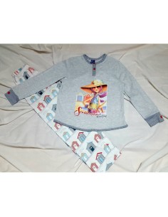 pijama para niña en algodon fino de manga larga muslher 204001