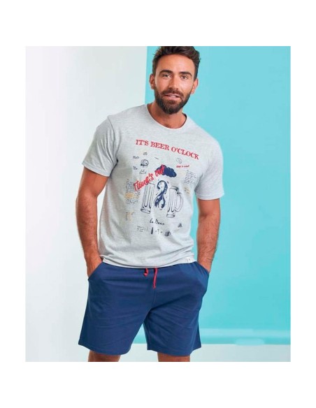 pijama para hombre de verano en algodon muydemi 543047