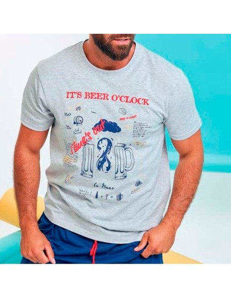pijama de hombre en manga corta de algodon muydemi 543047 beer time