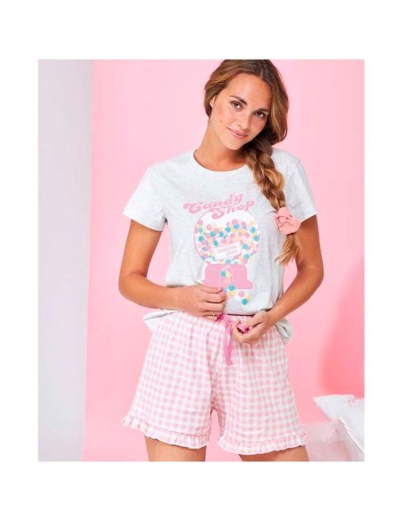 pijama de verano para mujer en manga corta muydemi 240008