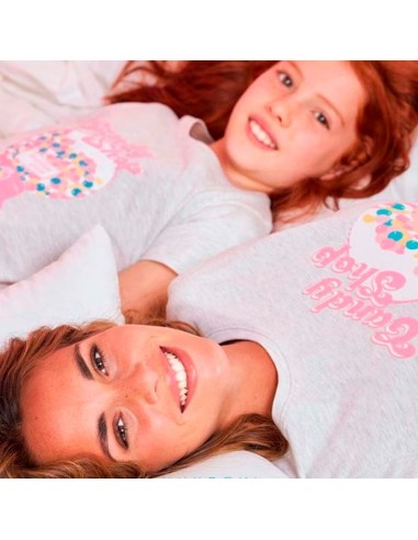 pijama para verano de niña en manga corta de algodón candy shop de muydemi