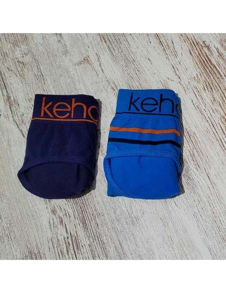 pack de 2 slips para niño en algodón elástico marino-azulón kehat