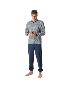 pijama de hombre para invierno dormen 50016 en algodon