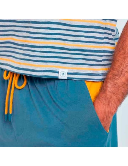 Pantalón con cordón y bolsillo del pijama para hombre muydemi modelo flow