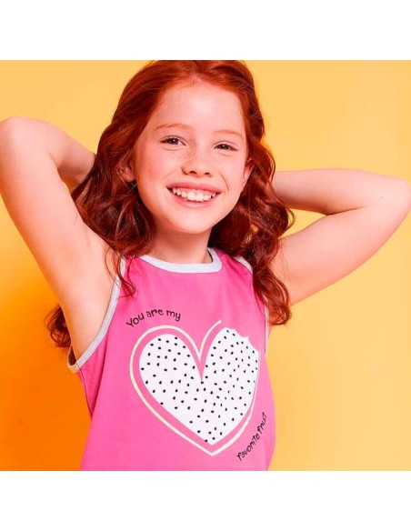 pijama de niña en algodón de tirantas modelo fruta favorita muydemi