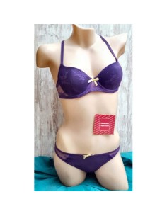 conjunto de lenceria para mujer de sujetador y braga kehat 581 violeta