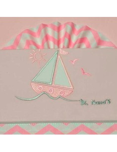 juego de sabanas para carrito de bebe en rosa  modelo velero nanas