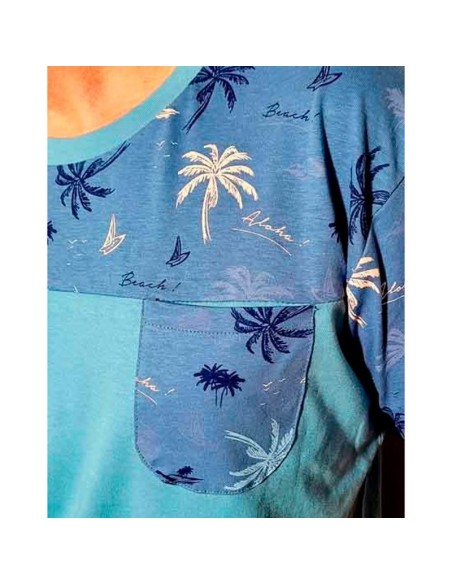 pijama de hombre palmeras para verano en algodon promise 32342