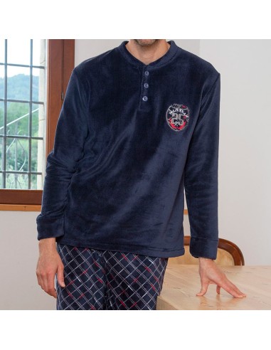 pijama para hombre de invierno en coralina muslher modelo amador