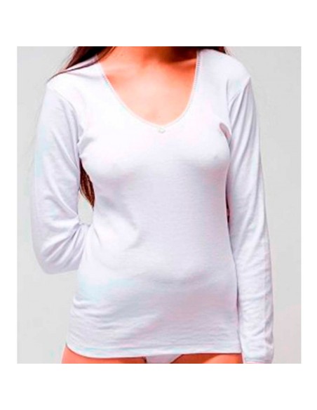 camiseta interior de mujer en algodón térmico de manga larga rapife 635