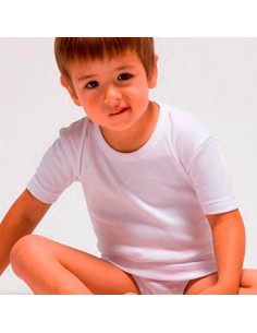 camiseta interior infantil para niño en manga corta de algodón rapife 400