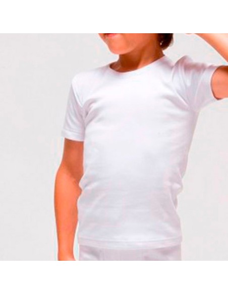 camiseta interior de niño en manga corta de algodón térmico rapife
