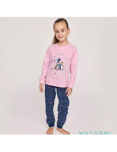 pijama de niña en algodon para invierno muydemi 670040 perrito